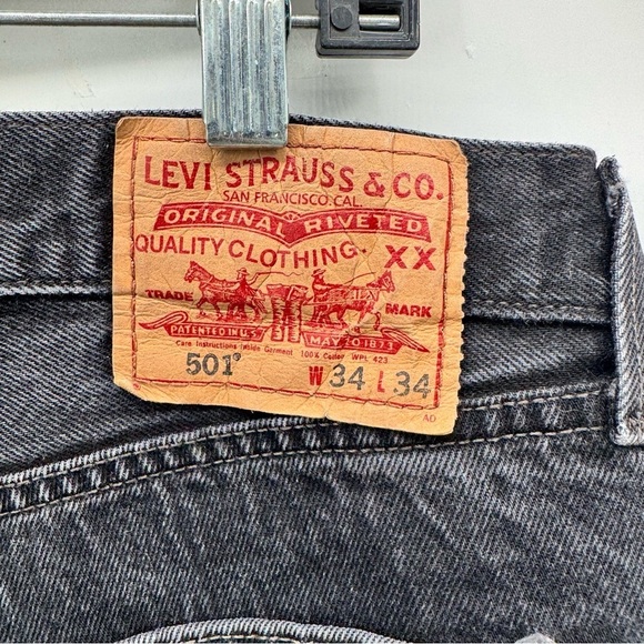 Levi's grey Straight Jeans W34 L34 Mens - Picture 6 of 8